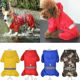 Regenjassen Puppy Pet Raincoat Waterdichte hondenjack Hapsuit Jumpsuit Regen Puppy jas jas jas pakken hond regenjas kleren voor honden katten