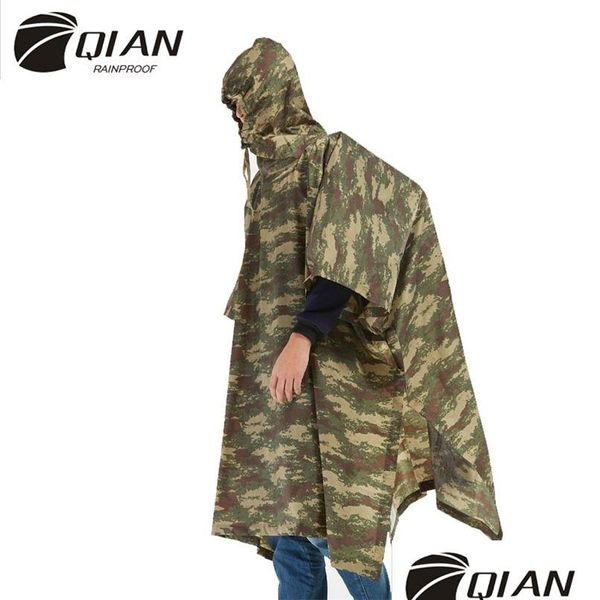 Imperméables Qian imperméable femmes / hommes jungle pluie poncho sac à dos manteau de camouflage cyclisme escalade randonnée voyage ER 210925 Drop Deliv Dhsgl