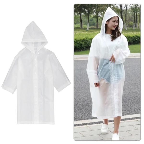 Imperméables manteau de pluie imperméable Transparent Poncho Ponchos extérieur conjoint blanc capuche adulte