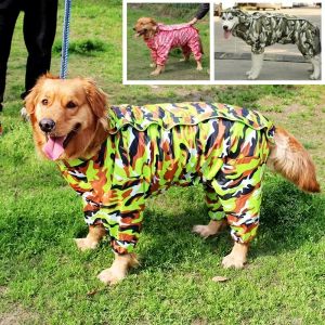Manteaux imperméables pour chiens, vêtements imperméables, combinaison Poncho, veste grande pour Cape, grand manteau à capuche, costumes pour animaux de compagnie