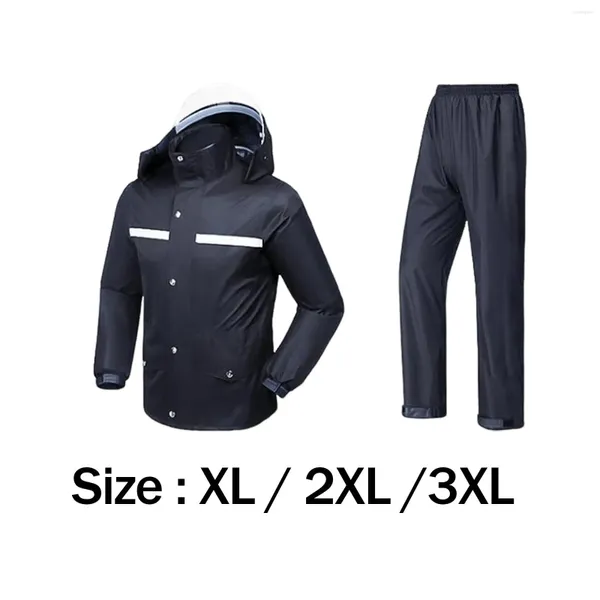 Veste de costume de pluie imperméable et pantalon à capuche avec bord transparent pour hommes et femmes