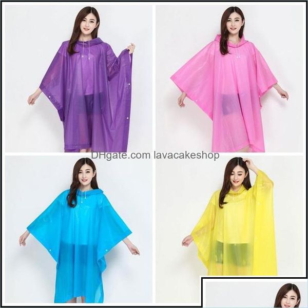 Imperméables Imperméables Ménage Divers Maison Jardin Eva Écologique Poncho Vêtements de Pluie Transparent Solide Couleur Non Jetable Cyclisme R Otvf5