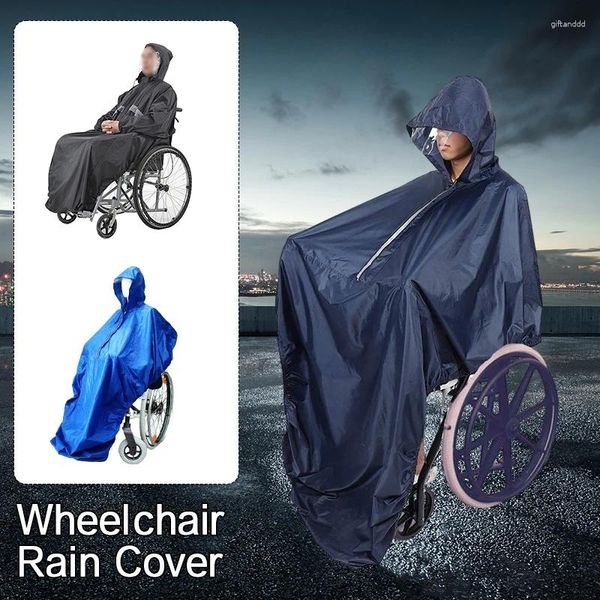 Impermeables reflectantes discapacitados ancianos movilidad scooter poncho impermeable silla de ruedas capa de lluvia universal viejo impermeable con capucha
