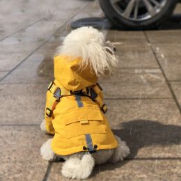 Manteaux de pluie réfléchissants pour animaux de compagnie, manteau imperméable pour chiens, combinaison à capuche résistante à l'eau pour chiens et chats, vêtements d'extérieur pour jours de pluie