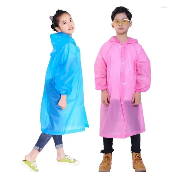 Imperméables imperméables réutilisables pour enfants, veste de pluie EVA Poncho pour enfants garçons et filles