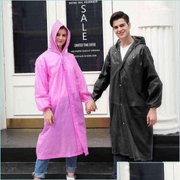 Imperméables imperméables réutilisables femmes vêtements de pluie hommes Poncho impénétrable Eva veste de pluie en plastique mode ER à capuche Capa de Otoy1