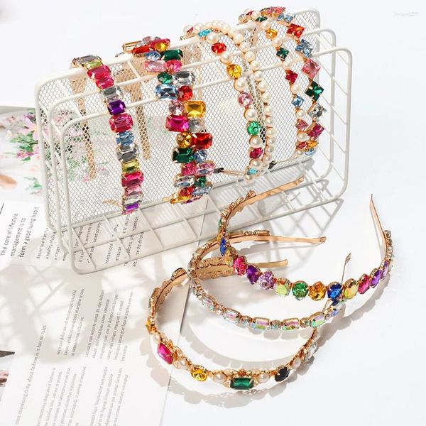 Imperméables strass bandeau cristal gemme Style baroque bandeaux perle bandeau pour femmes diamant accessoires élégant tête enveloppement