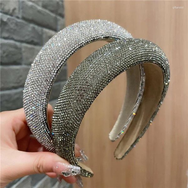 Impermeables Diadema de taladro completo de Corea del Sur Rhinestone brillante Headhoop2024 Accesorios para el cabello superior craneal de gama alta Mujer