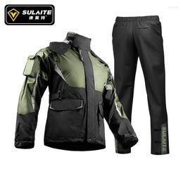 Imperméables SULAITE hommes femmes imperméable moto cavalier imperméable costume ensemble lumière réfléchissante pour équitation veste pantalon