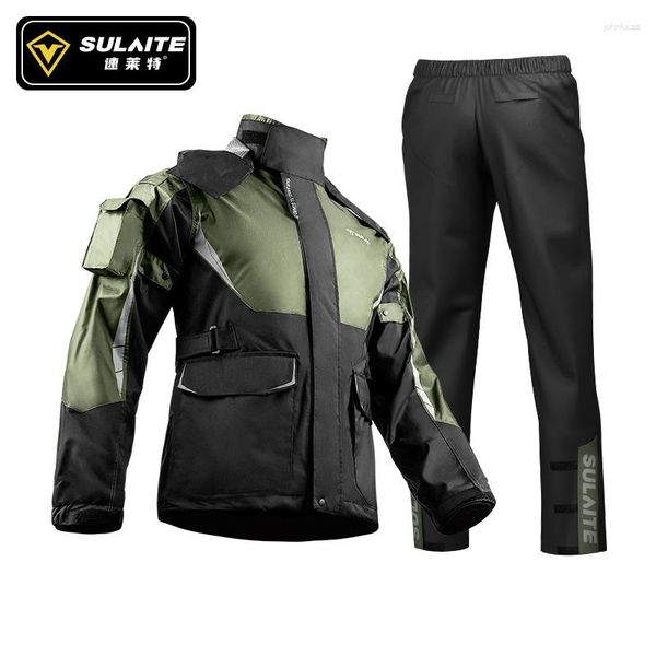 Chubasqueros SULAITE hombres mujeres impermeable motociclista impermeable traje conjunto luz reflectante para montar chaqueta pantalones