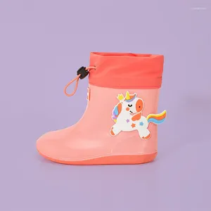 Bottes de pluie classiques imperméables pour enfants, bottes de pluie en caoutchouc pour garçons, dessin animé 3D