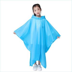 Impermeables A prueba de agua Capucha de emergencia Capa de lluvia Plástico transparente Grueso Poncho de rafting al aire libre Ropa impermeable Niño Niño Niña Impermeable Mti C Dht1J