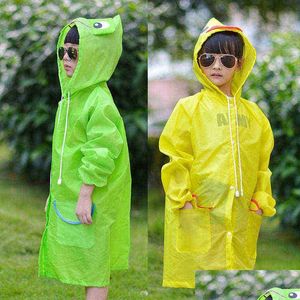 Regenjassen waterdicht 1 stks kinderen regenjas kinderen regenkleding winddichte rainsuit cartoon dierenstijl student poncho drop levering 2022 h otcgq