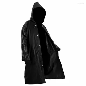 Impermeables Impermeable Largo EVA Impermeable para hombres y mujeres Espesado Senderismo Escalada Camping Ropa impermeable Traje Negro