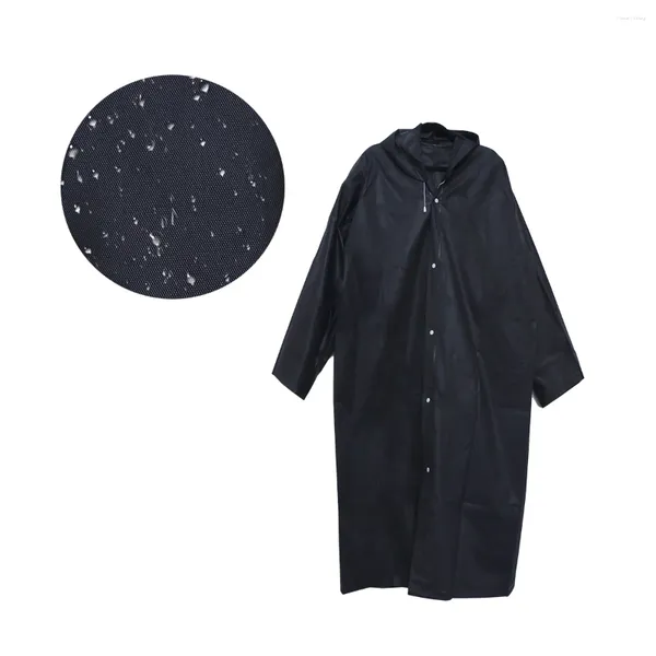 Poncho de pluie imperméable, couverture de vêtements de pluie Portable, imperméable à capuche pour hommes, unisexe, Camping, utilisation de jour, randonnée (noir)