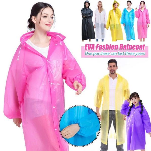 Chubasqueros impermeables impermeables para adultos y niños, Poncho de lluvia reutilizable para niños y niñas, ropa impermeable transparente transparente