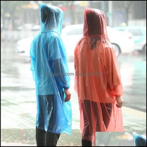 Imperméables En Gros Onetime Imperméable Épaissir Jetable Pp D'urgence Imperméable Poncho Imperméable Voyage Manteau De Pluie Dbc Drop Delivery H Dhwvl