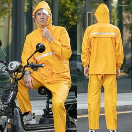 Chubasqueros amarillos para hombre, traje Unisex, impermeable con cremallera para adultos, pantalones impermeables para viaje, Poncho para pesca, protección contra la lluvia, DL60YY