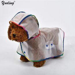 Yuding Transparent Chien Imperméable Couverture De Pluie En Plastique Léger Solide Imperméable Chiot Manteau De Pluie Avec Chapeau Réglable Bord