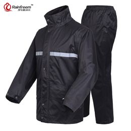 Marca Rainfreem, abrigo Impermeable para mujer/hombre, conjunto de chaqueta y pantalones, Poncho para adulto, equipo grueso, traje de motocicleta 220427
