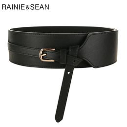 Rainie Sean Wide Riem Zwart Cumerbunds voor Dames Faux Lederen Vintage Vrouwen Riem voor Jurken Corsetten J1209