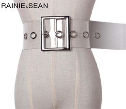 Rainie Sean Wide dames Belt Born Boucle Bordeau pour femmes Cummerbund PVC Femelle Transparent 2020 NOUVEAU CEINTURE CEINTURE CLEAR CX200729731580