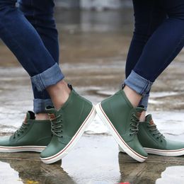 Zapatos de lluvia antideslizantes, zapatos de agua para mujer, Botas de lluvia cortas de pesca, botas de goma para hombre, botas de jardín, zapatos de pareja para hombre, zapatillas de deporte de moda 240226