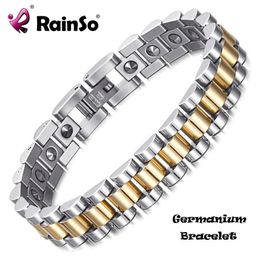 RainSo 99999 Pure Germanium Armband voor Vrouwen Korea Rvs Gezondheid Magnetische Energie Paar Sieraden 240105