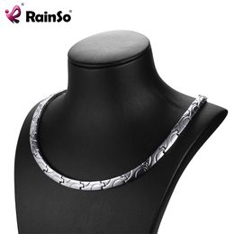 Collar magnético RainSo Bio Energy 2019, collares de energía de titanio curativos a la moda, cadena de eslabones clásica para mujer, joyería de salud