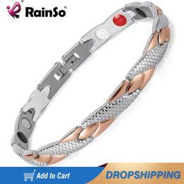 Bracelet des femmes de luxe Rainso avec des bijoux de mode bio-énergie de guérison de l'aimant améliorer le sommeil 240423