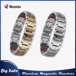 RainSo hommes Bracelet mode goutte Bracelets Bracelets charme Germanium puissance magnétique santé 240110