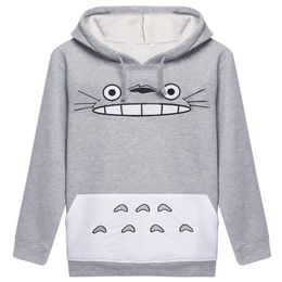 Raisevern Sudadera gruesa 3D Harajuku Dibujos animados Totoro Animal estampado de gato Mujeres Cosplay Traje Sudadera con capucha Primavera Otoño Ropa exterior cot313B