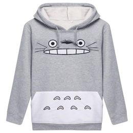 Raisevern Sudadera gruesa 3D Harajuku Dibujos animados Totoro Animal estampado de gato Mujeres Cosplay Traje Sudadera con capucha Primavera Otoño Ropa exterior cot266r