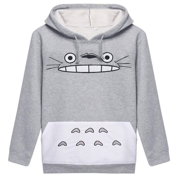 Raisevern Sudadera gruesa 3D Harajuku Dibujos animados Totoro Animal estampado de gato Mujeres Cosplay Traje Sudadera con capucha Primavera Otoño Ropa exterior cot282A