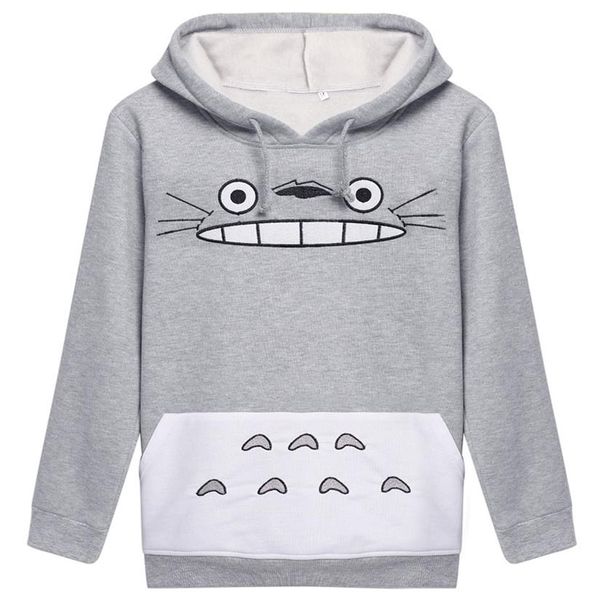 Raisevern Sudadera gruesa 3D Harajuku Dibujos animados Totoro Animal estampado de gato Mujeres Cosplay Traje Sudadera con capucha Primavera Otoño Ropa exterior cot264n