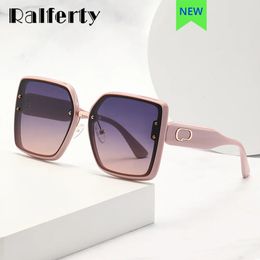 Ralferty 2024 lunettes de soleil surdimensionnées marque Design carré noir UV lunettes de soleil polarisées femme TR nuances dames extérieur 240314