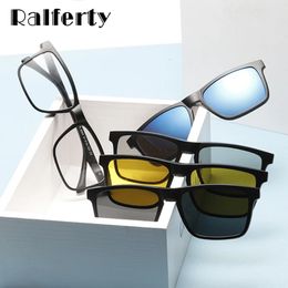 Ralferty Optical Kids Lunettes de soleil polarisées Aimant Clip sur lunettes de soleil Prescription Grade Lunettes Enfant Spectacle Cadres Zero TR8005 240226