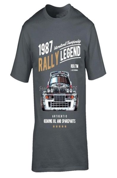 Rally Legend Motif with 1987 Lancia Delta Integele Hf Car Men Summer Brand Cotton Hip Hop Fitness Clothing Men Camiseta 2204077610847