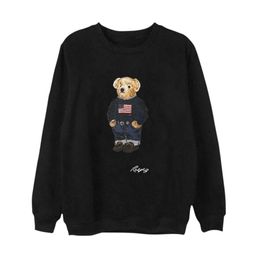 Ralph Designer Men Laurene Sweat à capuche Top Quality Men's Sweats Rl Hoodies Houns Bourse Polo Pullover Pluh Cartoon Menti Long Henved Round Round Neck Printing Tops