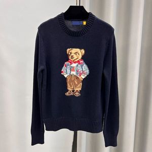 Ralphe Laurenxe Bear Graphic brodery Pull deterre Brand Womens Ralphe Laurenxe Sweater Fashion Tricoted Ralphe Laurn Womens Prillets Pullover 502