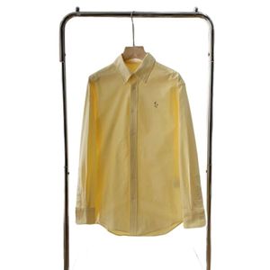 Ralphs Designer Laurens Shirt Topkwaliteit Gekleurd Goud Geborduurd Pony Shirt Oxford Doek Unisex Polo Kraag Herfst/Winter Nieuw Shirt
