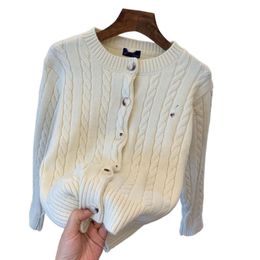 Ralphs concepteur Laurens pull de qualité supérieure pâte frite torsions Cardigan pull femmes Polo début automne polyvalent décontracté tricot