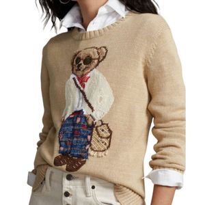 Ralphs Designer Laurens Sweater Topkwaliteit Kleine Beer Ronde Hals Pullover Sweater Dames Winter Los en comfortabel