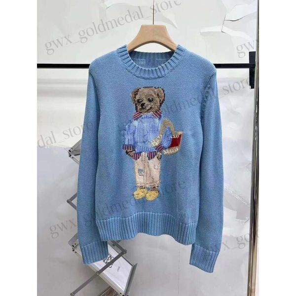 Ralphs Diseñador Ralph Suéteres Tejer Cardigan Suéteres Para Mujer RL Oso Suéter Pequeño Caballo Logo Bordado Prendas de punto Hombres Botón Lauren Tejer 694