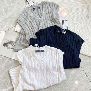 Ralphs Designer Sweater Laurens Mujeres Año Americano Verano Chaleco de punto fino para estilo femenino Moda clásica