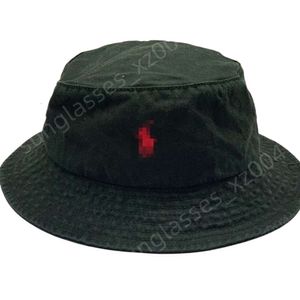 Ralphs Designers Round Cap Top Kwaliteit Hoed Nieuwste Fisherman's Hat Baseball Cap Men's Dames Baseball Cap Pony Borduurde Sun Hat met Alphabet Black Hat