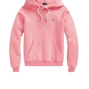 Ralphs Pink Polo Sudadera con capucha Diseñador Moda Laurens Jersey de manga larga para mujer Cremallera con capucha Algodón puro Color sólido Casual Otoño / Invierno Espesado