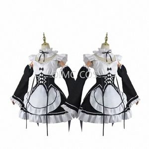 Ram / Rem Cosplay Re: Zero Kara Hajimeru Isekai Seikatsu Costumes Dr Headdr Costume de fête Anime Maid Dr Costume O6dk #