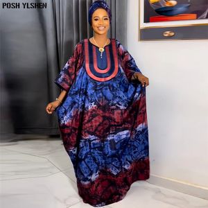 Ramadan Abaya Dubai Robes africaines de luxe pour femmes musulmanes nigéria traditionnel imprimé Boubou Bazin Riche Robe Femme 240401
