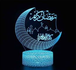 Decoración del Ramadán Luces LED para luces de escritorio de inicio Estrellas de luna Control remoto Lámpara colorida Eid islámica Mubarak Regalos Ramadán 215928684